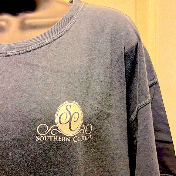 SOUTHERN COUTURE 🐘 100% COTTON NAVY BLUE ELEPHANT TSHIRT Women’s 2X - Picture 4 of 5